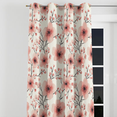 Floral Curtains - Country Farmhouse Bollens Grommet Curtain - 1 Panel