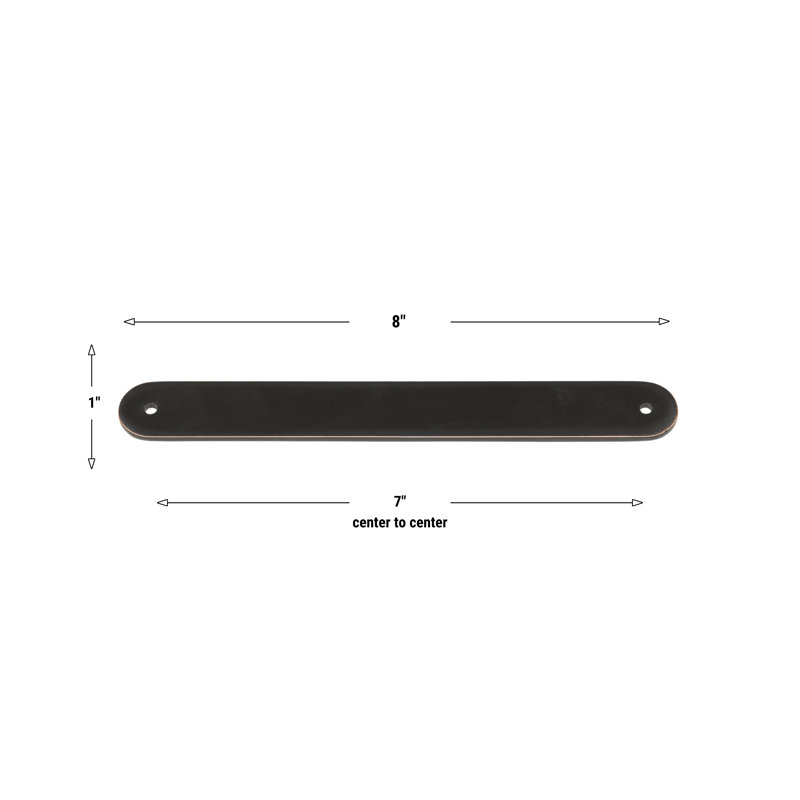GlideRite Hardware 8 in. Rounded Backplate 7 in. Center to Center, 8343-178, Oil Rubbed Bronze