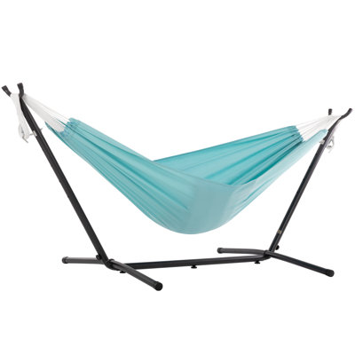 Vivere Northey Double Classic Polyester Hammock with Stand and Carry Bag (450 lb Capacity)