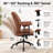 Retro Faux Leather Mid-Century Modern Home Office Desk Chair with Lumbar Support, Swivel Rolling Ergonomic Computer Chair with Rubber Wheels, Adjustable Tilt & 360° Swivel for Work & Relax-1977682494