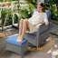 Ensemble de conversation pour patio 6 pièces en osier avec chaises berçantes pivotantes, housse et coussins-1795516144