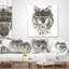 Coussin décoratif en aquarelle loup indien de l’animal-30743971-30743974