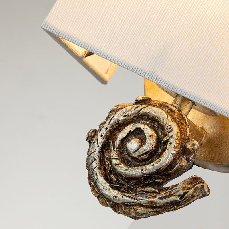 Swirl Small Armed Sconce, Silver