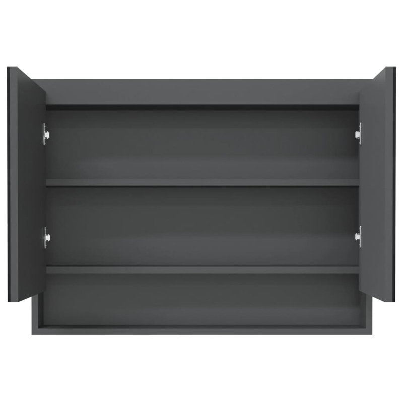 17 Stories Bathroom Mirror Cabinet 80X15x60 Cm MDF, Grey