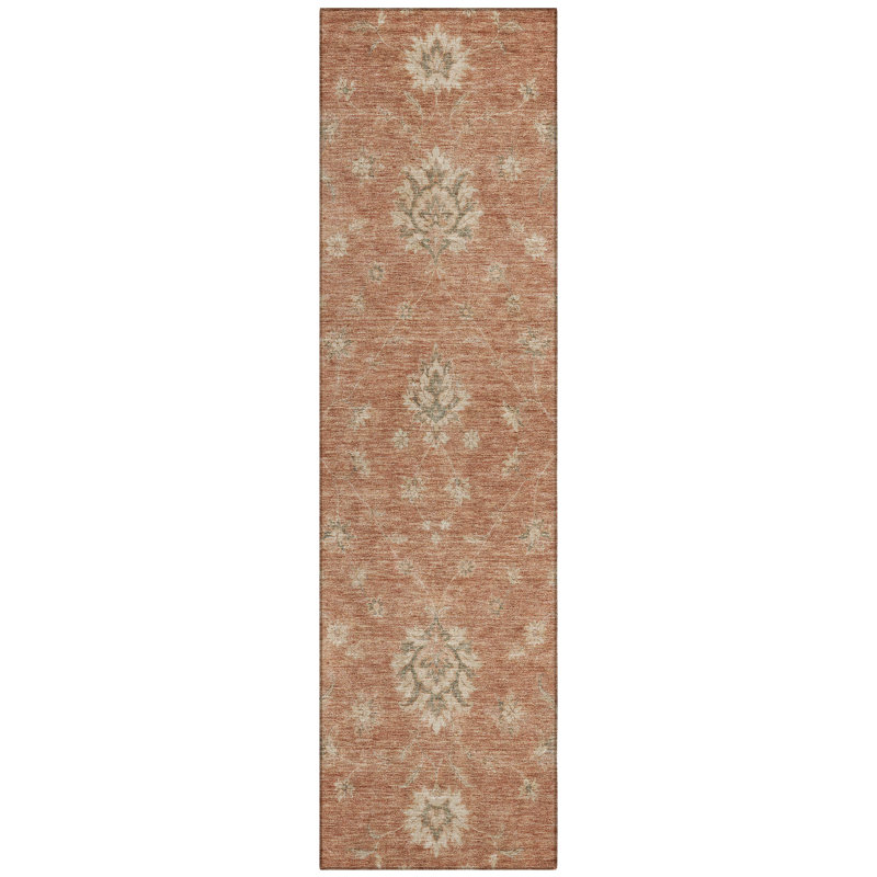 Tapis Chantille ACN3076 Global, lavable à la machine, intérieur/extérieur, Terra Cotta, 2 pi 3 po x 7 pi 6 po