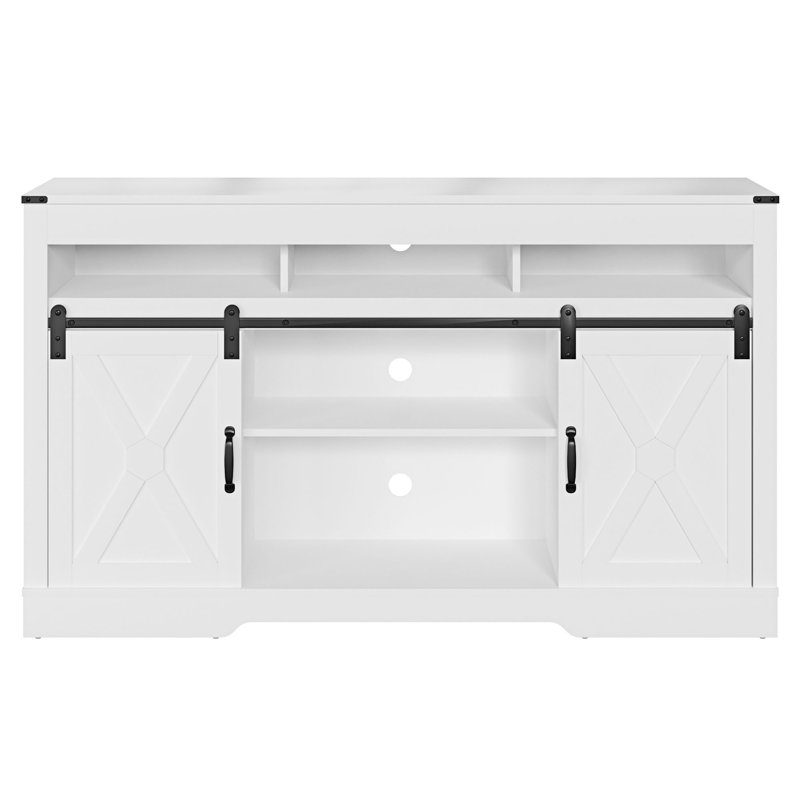 Meuble télé avec 2 portes Marvolo, Blanc