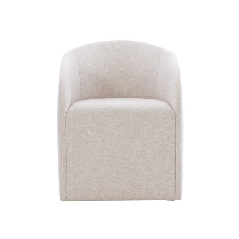 Finch Transitional Upholstered Parsons Arm Chair in Beige