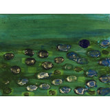 Green And Gold Seascape Painting by Joyce Creiger