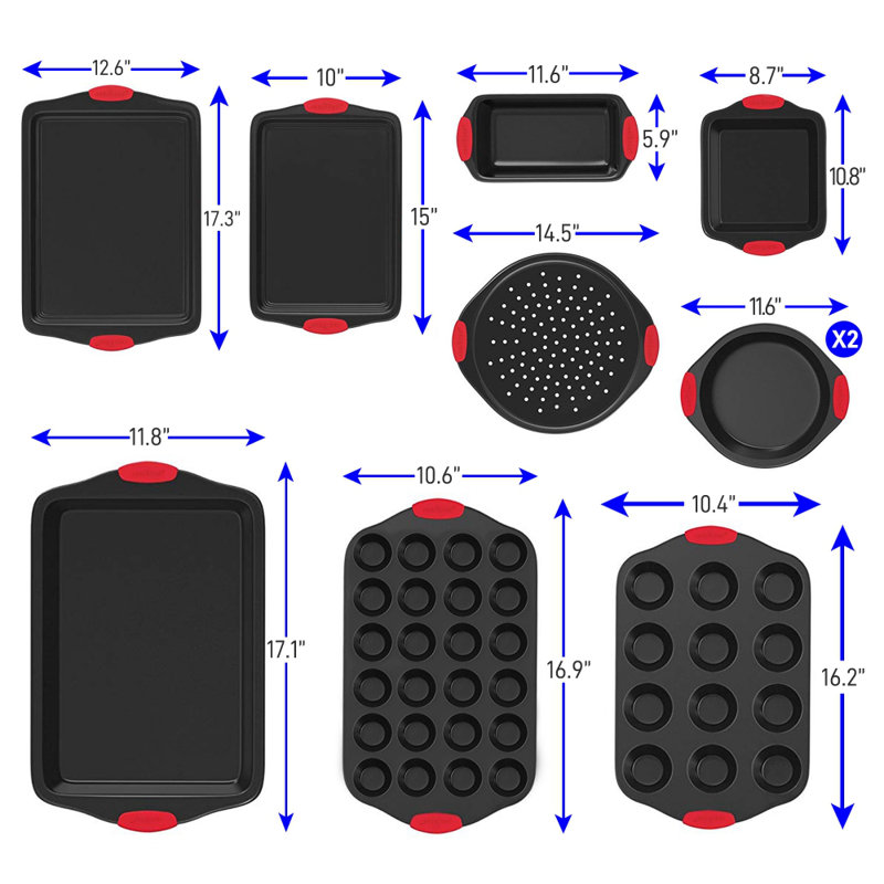 NutriChef 10 Piece Non-Stick Carbon Steel Bakeware Set