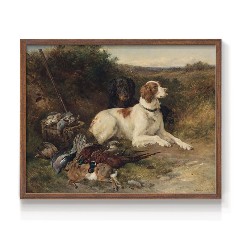 Faune rétro - VI - Reproduction encadrée - Restickable, H 11 po x l 14 po, Noyer