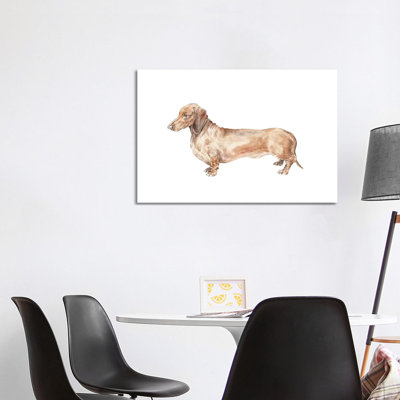Brown Dachshund Hot Dog by Wandering Laur - Wrapped Canvas Gallery-Wrapped Canvas Giclée