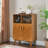 Rustic Sideboard Cabinet With Wine Glass Holder & Spacious Storage, 31.5" For Home Dining Room, Adjustable Shelf Rack Open Bottle Holder, Living Room