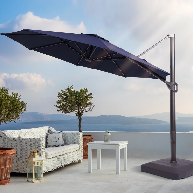 Parasol en porte-à-faux 11 pi avec base Marlon, Marine