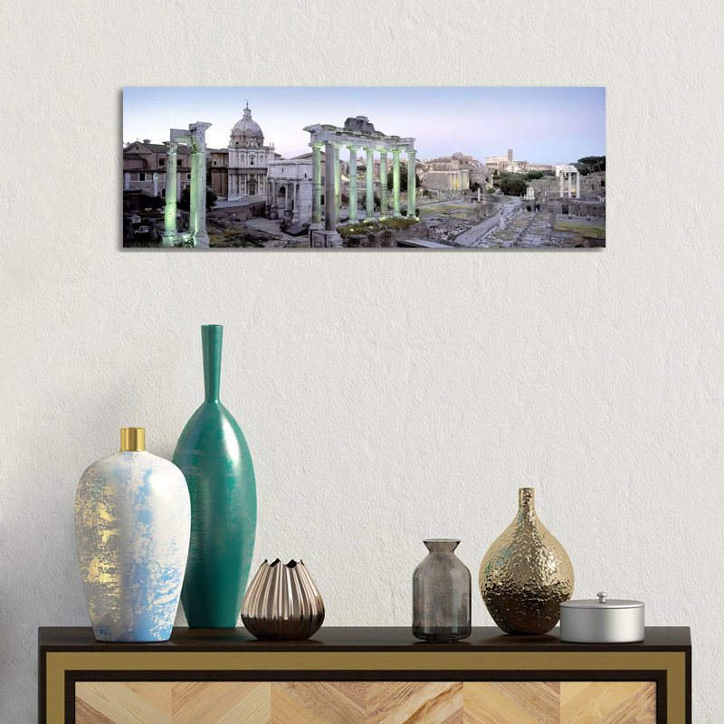 Ruins Of An Old Building, Rome, Italy - Wrapped Canvas Panoramic Print, 30.48 cm H x 91.44 cm W x 1.91 cm D