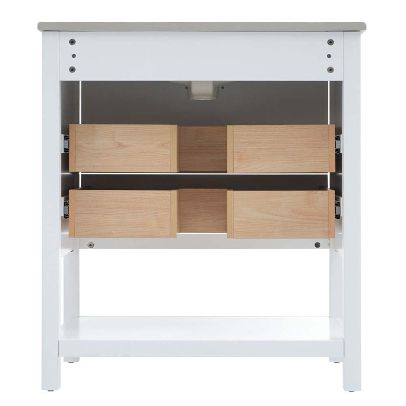 Meuble-lavabo simple avec plateau Walke 18, Blanc