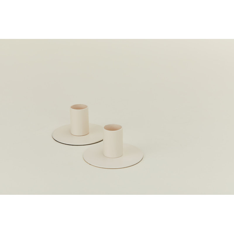 Essential 1.5'' H Stainless Steel Tabletop Candlestick, Ivory