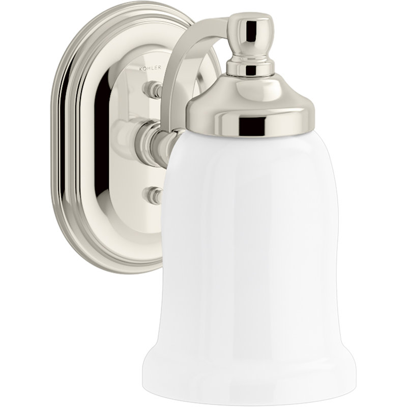 Bancroft 1 Light Indoor Bathroom Wall Sconce, Position Facing Up or Down, UL Listed, Polished Nickel