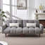 Canapé-lit futon convertible Jodeci, canapé-lit ajustable, canapé-lit futon rembourré en tissu moderne avec pieds en bois et 2 coussins pour appartement, salon, studio-1602392934
