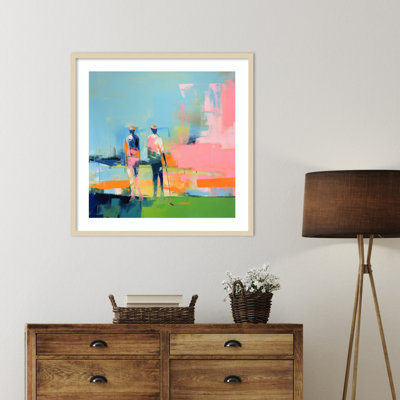 Golf Players I by Irena Orlov Wood Framed Wall Art Print
