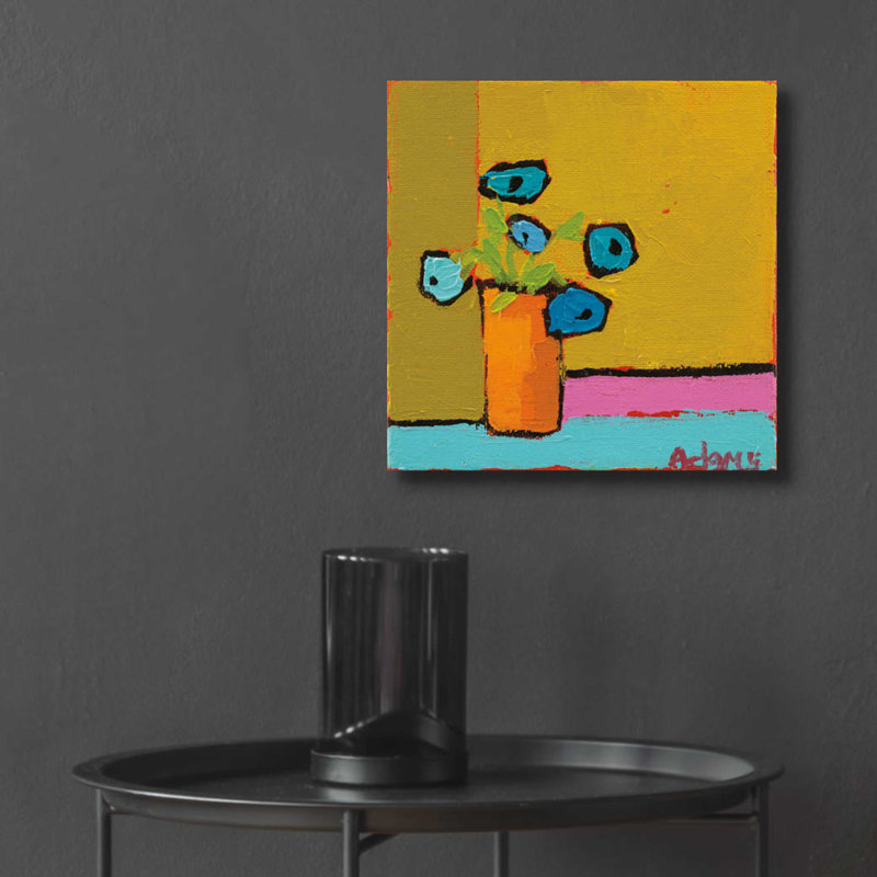"Vase orange" par Phyllis Adams, H 12 po x l 12 po x P 0,13 po