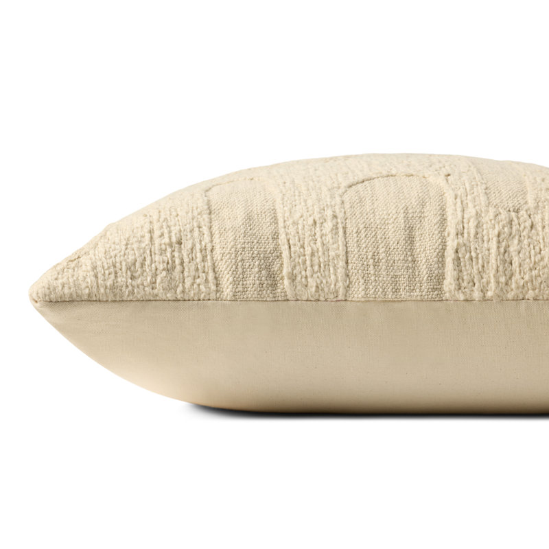 Brigette Romanek x Loloi Decorative Pillow, Pillow Cover Only - No Insert", Ivory, Square 22"