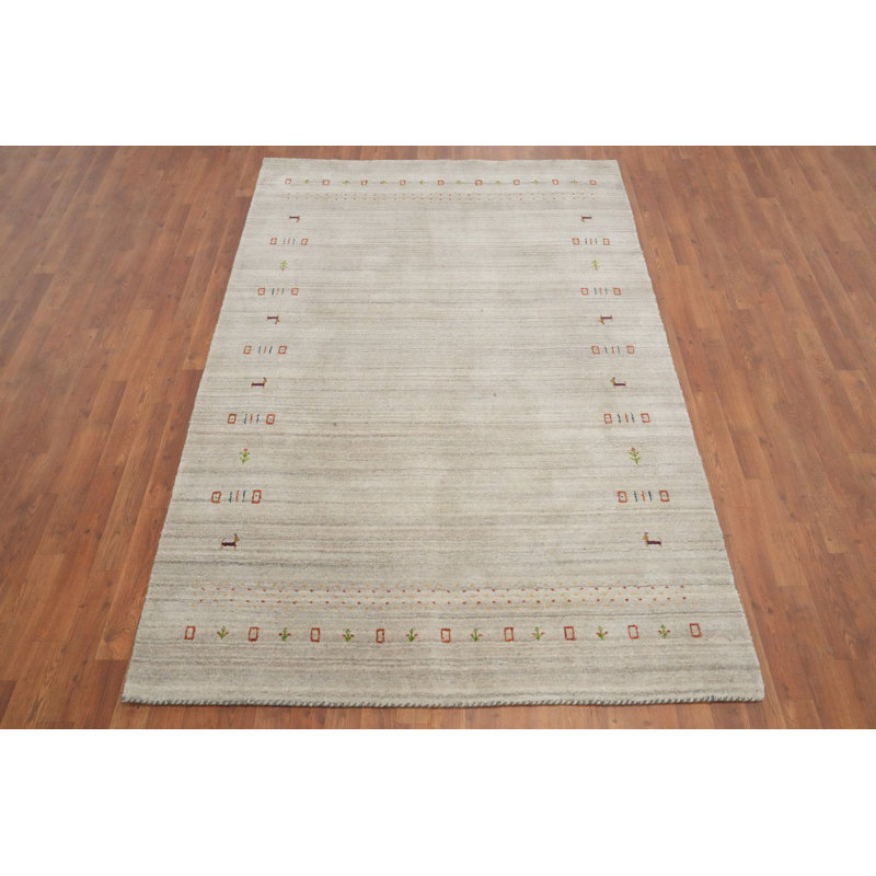 Tapis oriental en laine fait à la main de style Gabbeh 5 x 8
