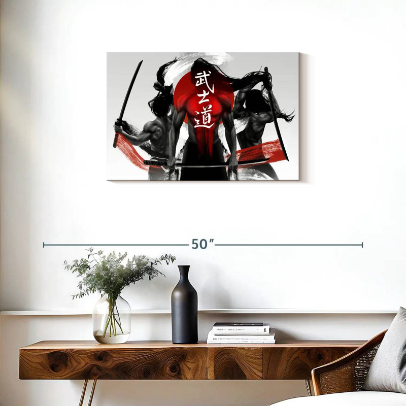 Leisha Three Samurais, 20" H x 30" W