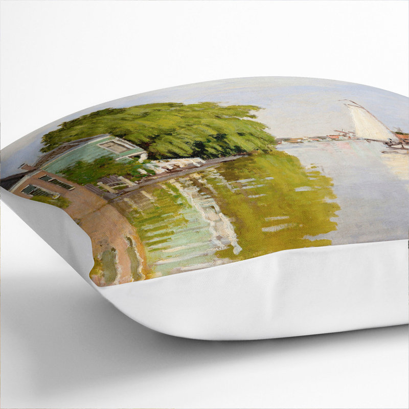 Houses On The Achterzaan Square Throw Cushion, 55cm H x 55cm W x 20cm D, White