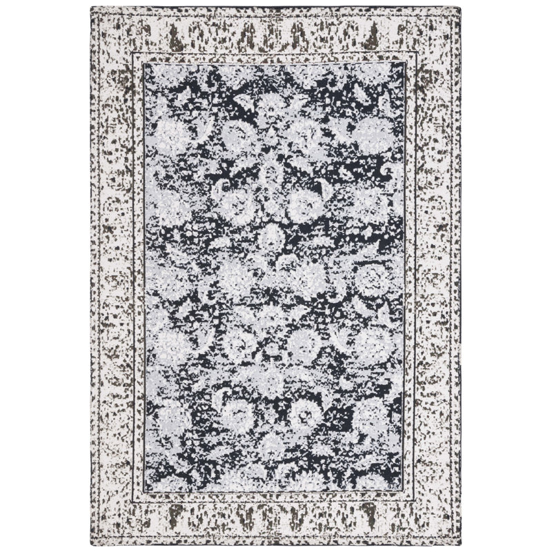 Tapis oriental gris / blanc, Tapis de couloir 2 pi x 5 pi