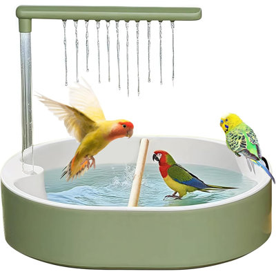 Birds Bath Bathtub Automatic Birds Shower with Circulating Faucet Cage Accessories, color