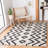 Sebeka Hand Woven Leather/Felted Cloth Chevron Rug in Ivory/Black-1163500381