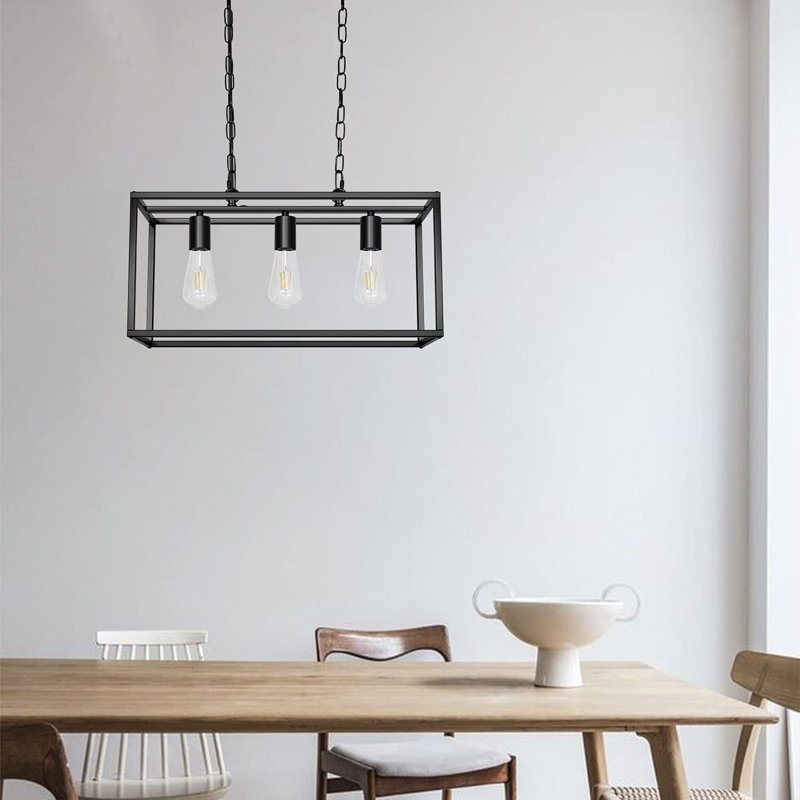 Gracie Oaks Graedy 3 - Light Dimmable Square / Rectangle Chandelier ...