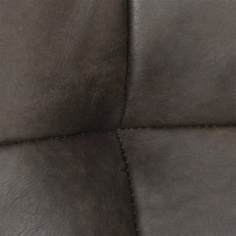 Cantillo Swivel Genuine Leather Wingback Chair, Antique Ebony