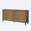 Commode à 6 tiroirs avec glissières à fermeture automatique, poignées en cuivre et métal pour un rangement sécuritaire et élégant-126596485