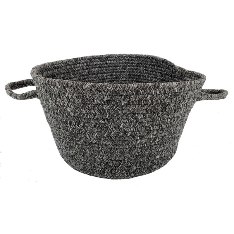 Hokku Designs Bajram Fabric Decorative Basket, Basket 12", Dark Gray