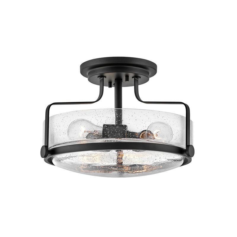 Harper 14.5-in 3-Light Semi-Flush Mount Retro Ceiling Light
