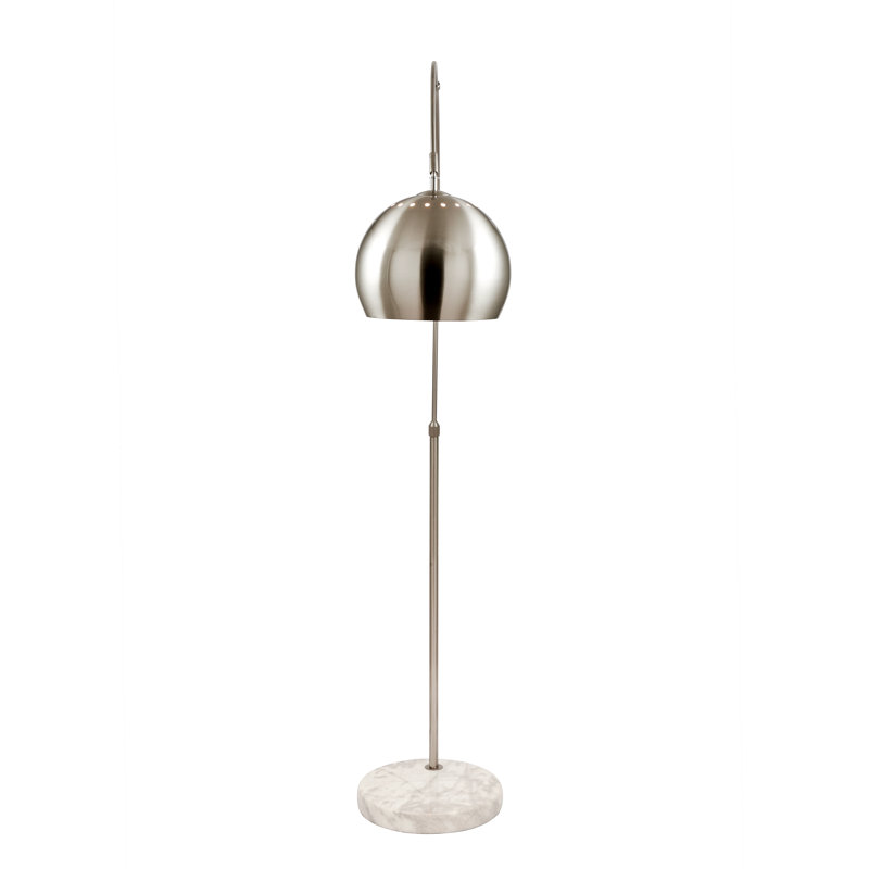 Charlee 175cm Arched Floor Lamp, Silver