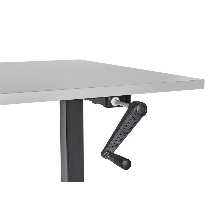 Nateasha Adjustable Height Steel Standing Desk, 119cm H x 160cm W x 72cm D, Black, Grey