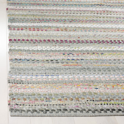 Tapis gris / blanc / brun en coton noué à la main Vesey