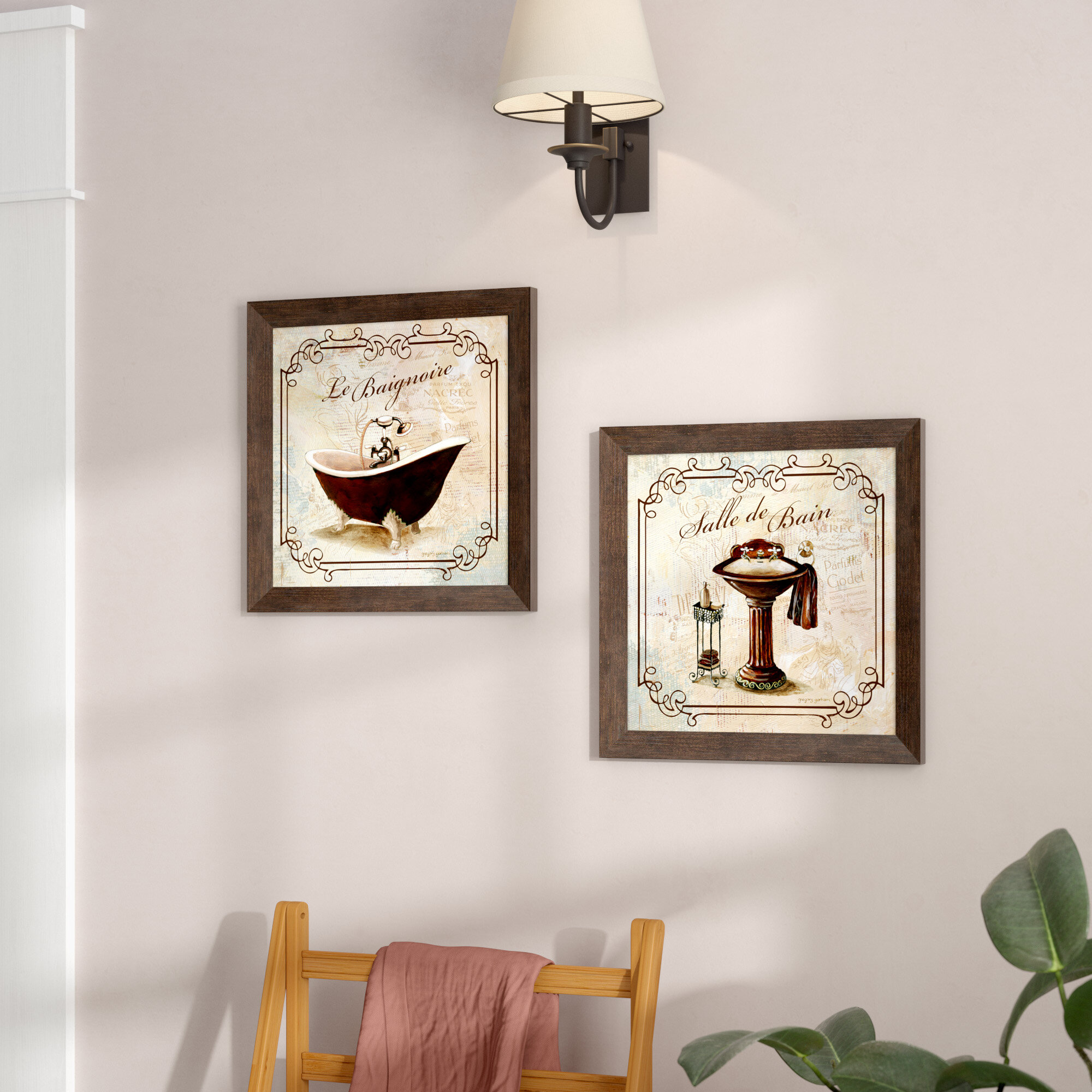 virkningsfuldhed Skæbne Forinden Red Barrel Studio® Classic Prints For Decorating Bathroom; Salle De Bain  And Le Baignoire On Canvas 2 Pieces by Gregory Gorham Painting & Reviews |  Wayfair