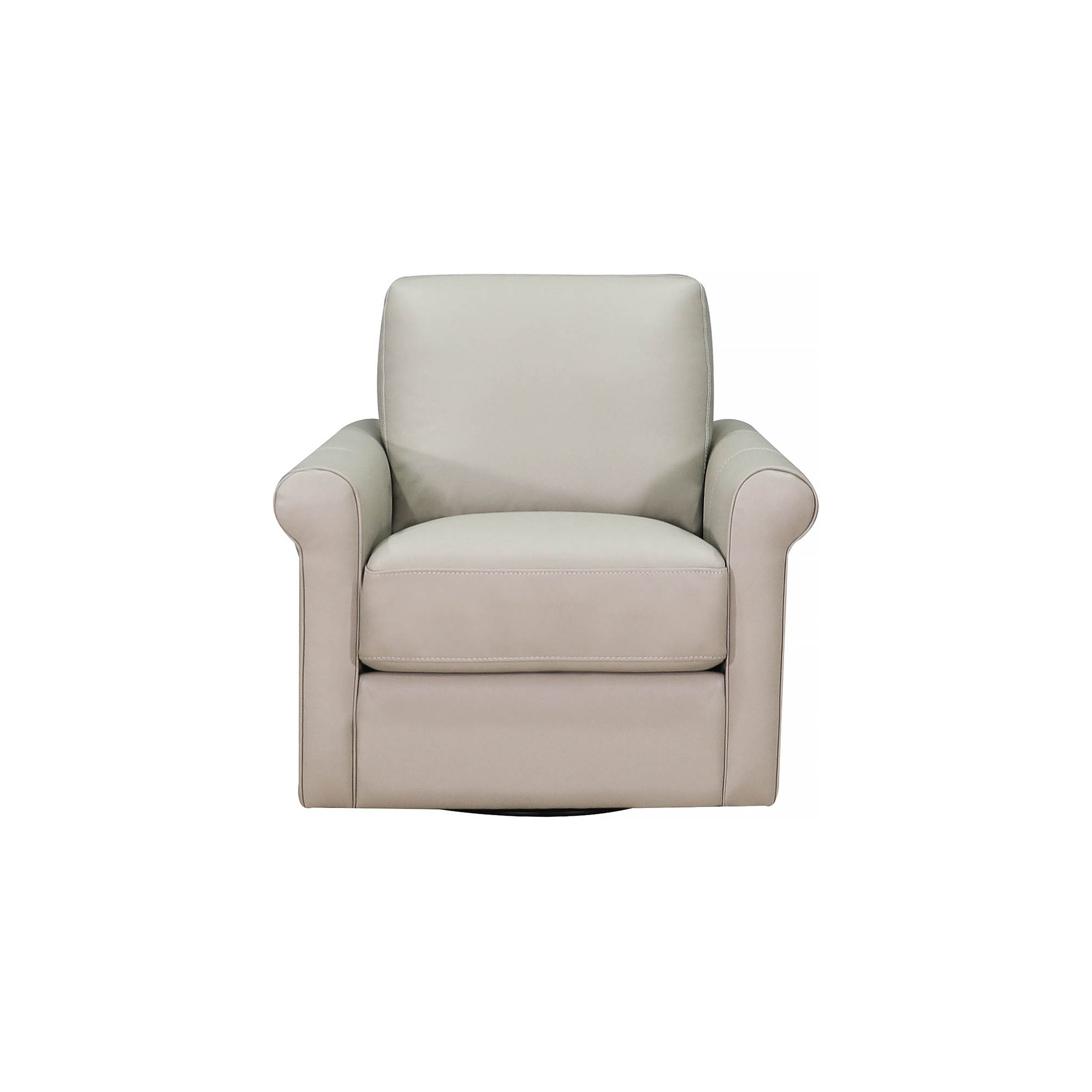 Mayoworth Top Grain Leather Swivel Chair, Brookfield Ice Gray Genuine Leather