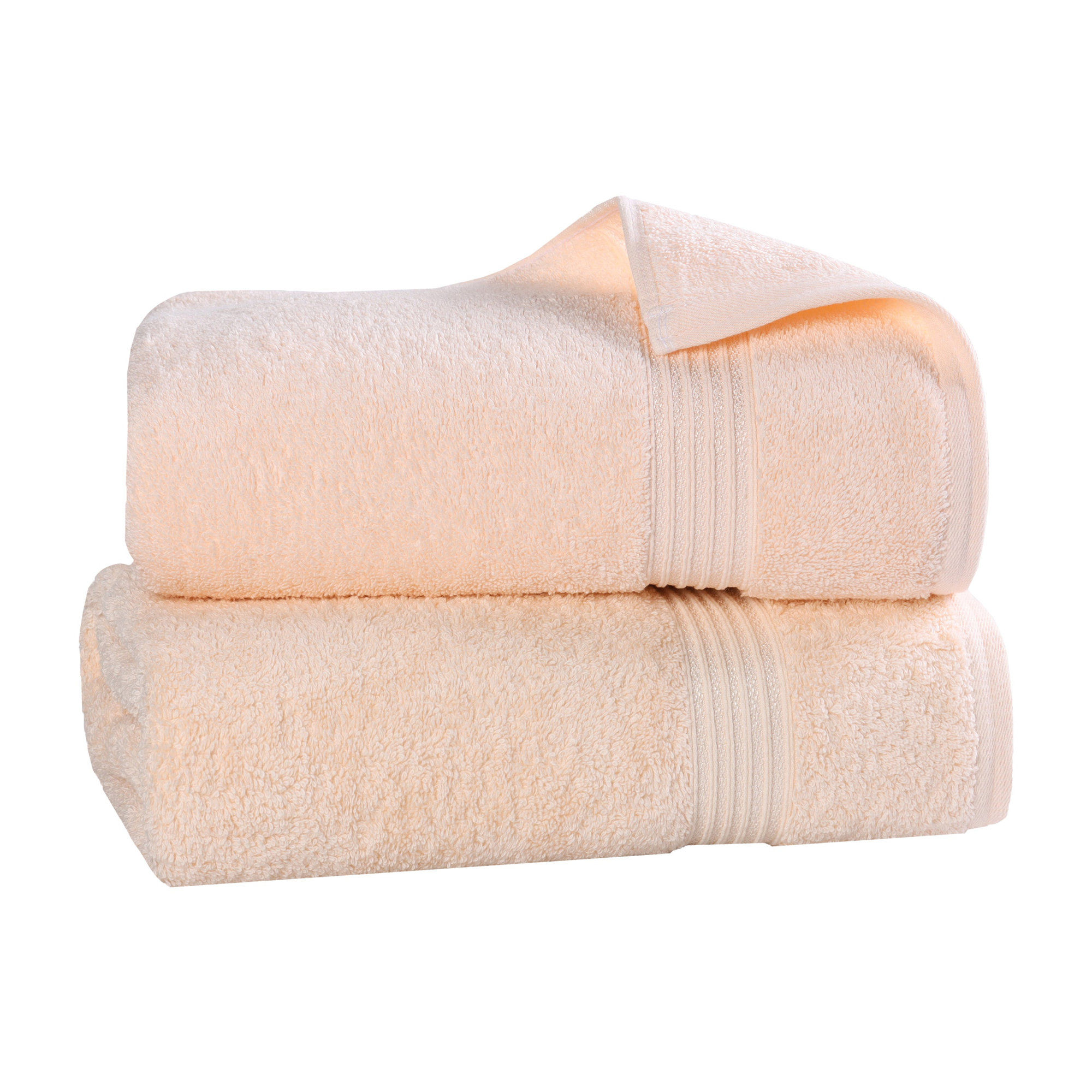 Oleg Egyptian-Quality Cotton Highly Absorbent Medium Weight Bath Sheet Set, Peach, Bath Sheets - 2 Pack
