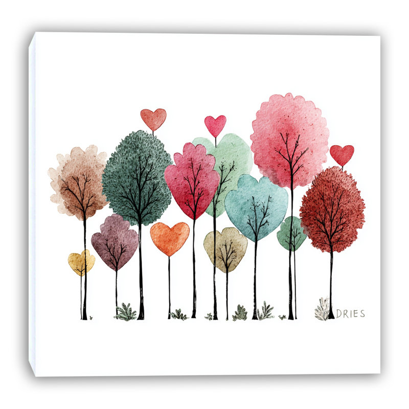 Art mural sur toile Blooming Heart Meadow, L 20 po x H 20 po x P 1,5 po