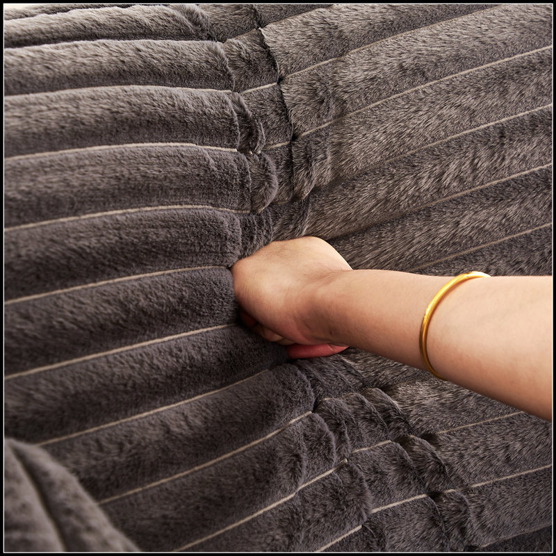 Fauteuil Fluffy, Velours côtelé gris