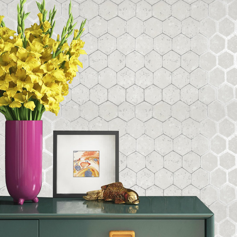 Rouleau de papier peint nid d'abeille Tiffany, Argent