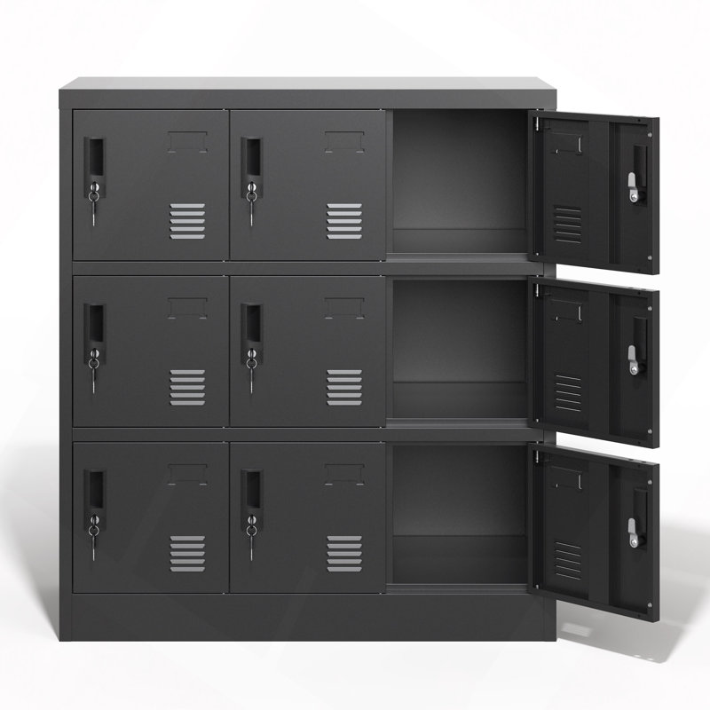 Casier de rangement pour employés 9 portes, casiers en métal pour bureau, salle de sport, école et maison avec fente pour carte