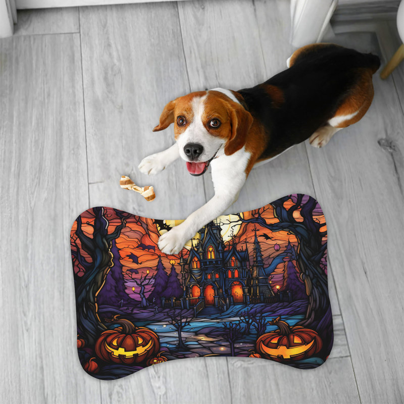 Tapis d'alimentation en verre 1 pièce Spooky House, 18"