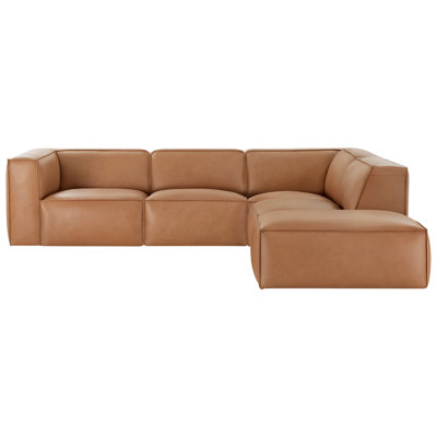 Jaye - 4 Piece Genuine Leather Sofa With Ottoman