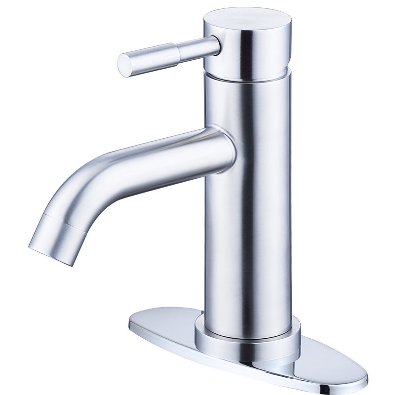 Robinet pour salle de bain à un trou en acier inoxydable uni elliott iBenso, Chrome