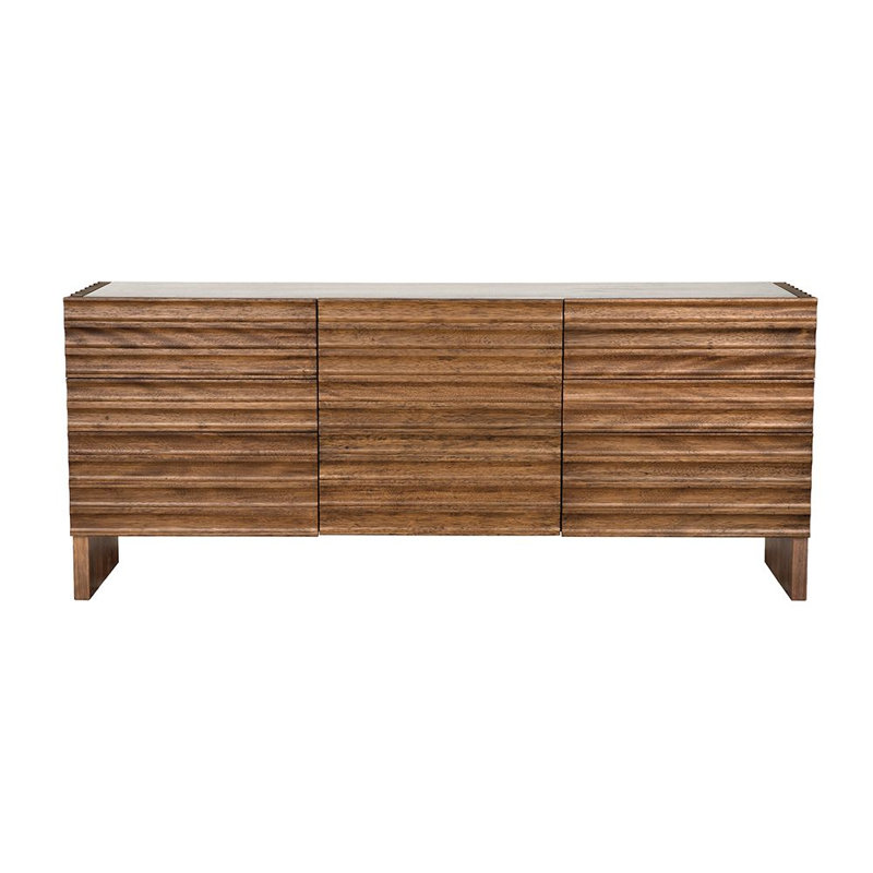 Gauss 72'' W Solid Wood Sideboard, Dark Walnut